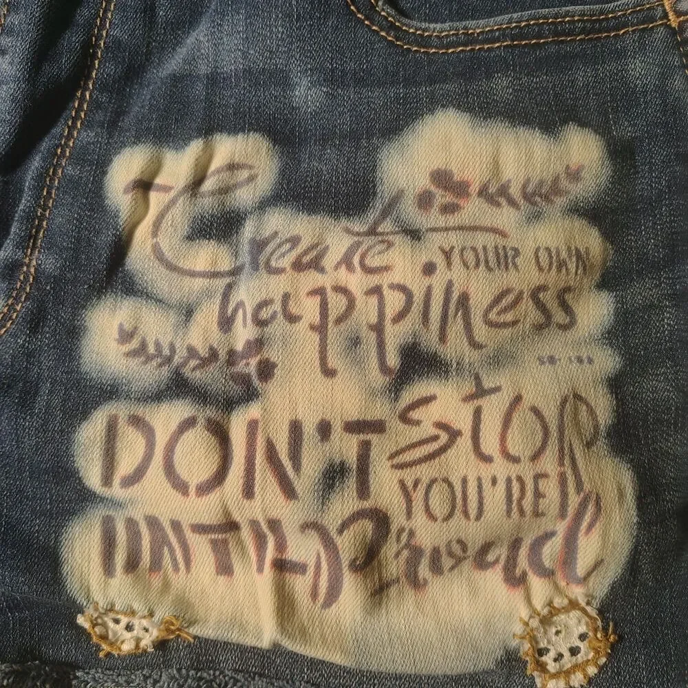 HOLLISTER Ultra High-Rise Cut Off Denim Shorts Blue Size 15 W32 Y2K Custom